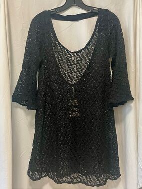 Pitaya Black Lace V-Neck Tunic